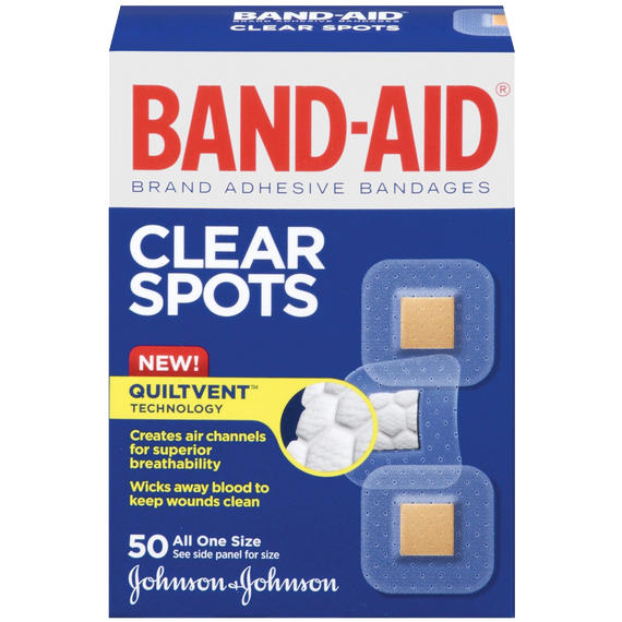 Band-Aid Brand Adhesive Bandages Clear Spots 50 Count